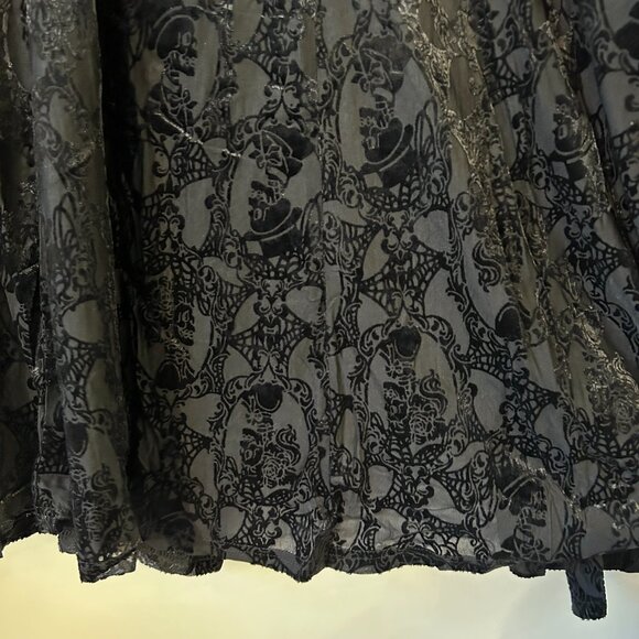Torrid Skull Print Burnout Velvet Kimono in Black Plus Size 4X NWT - Picture 9 of 9